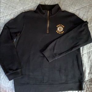 NHL BOSTON BRUINS Rib Knit Half Zip Sweater